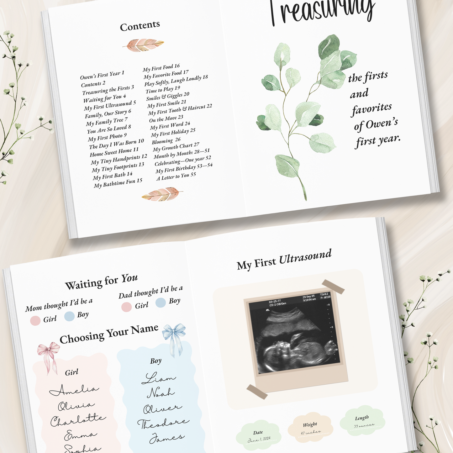 Personalized Baby Memory Book – Baby’s First Year Journal