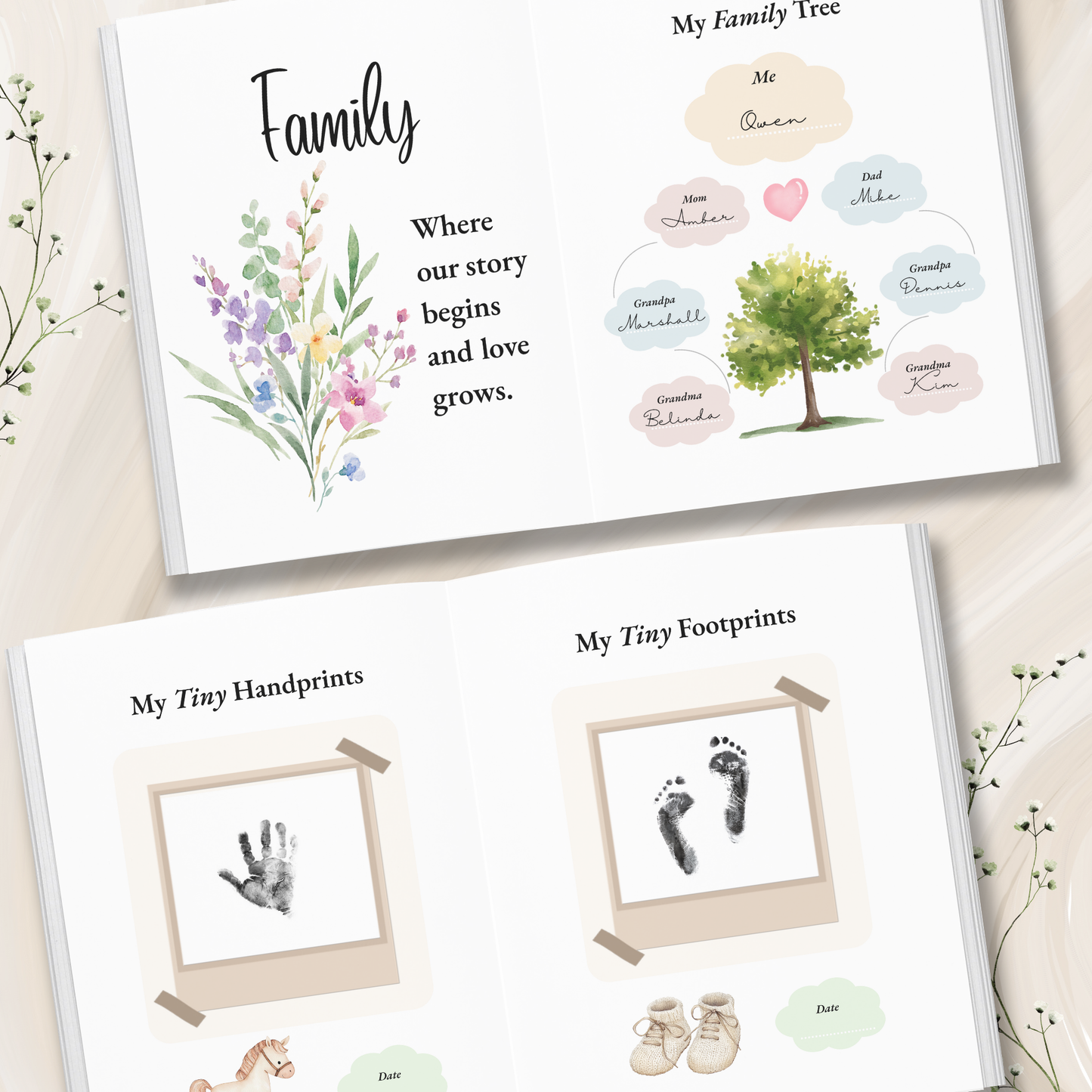 Personalized Baby Memory Book – Baby’s First Year Journal