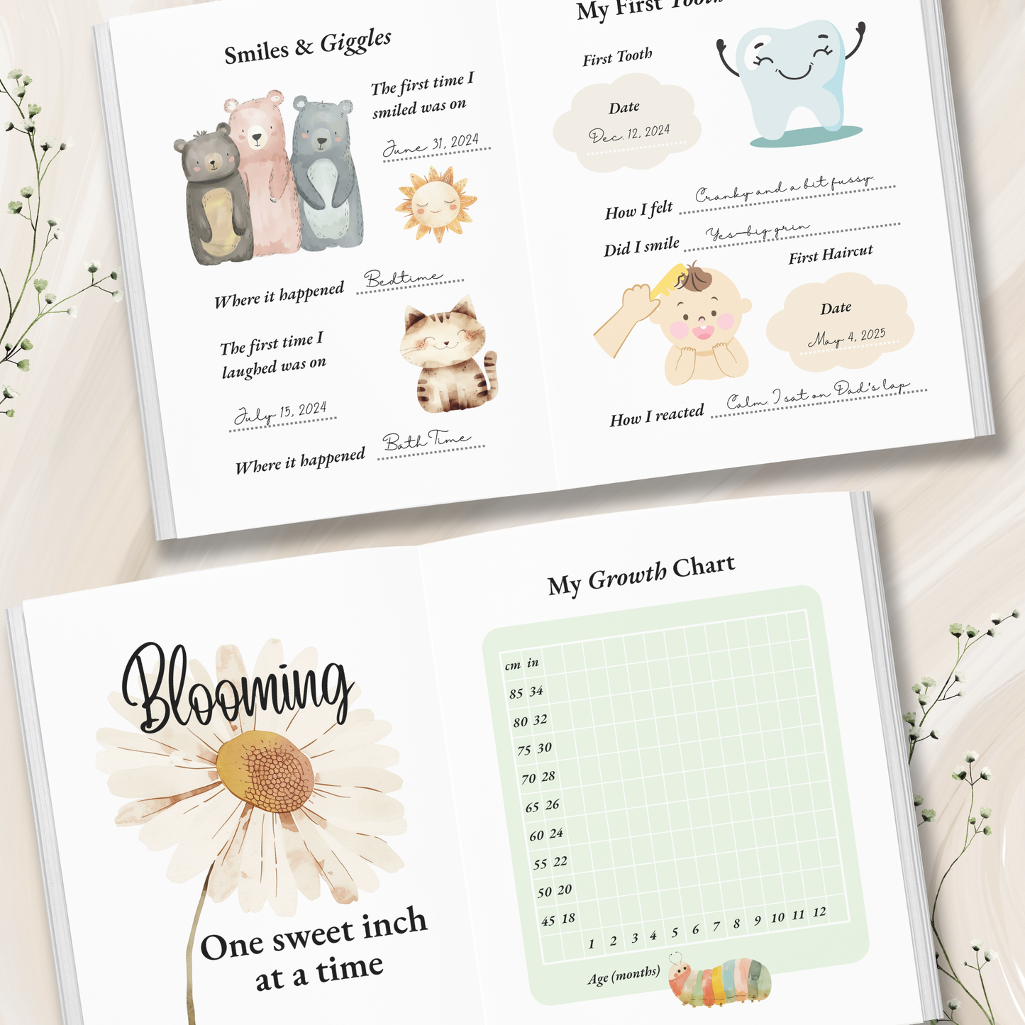 Personalized Baby Memory Book – Baby’s First Year Journal