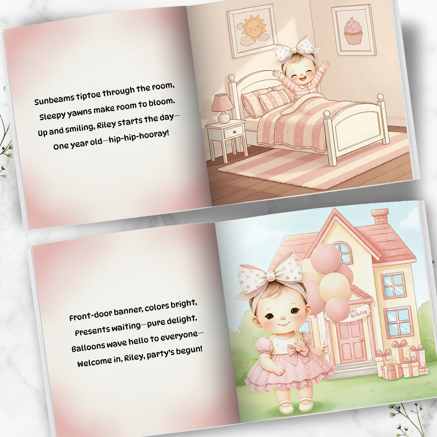 Personalized 1st Birthday Girl - Choose Hair & Skin Color (Copy)