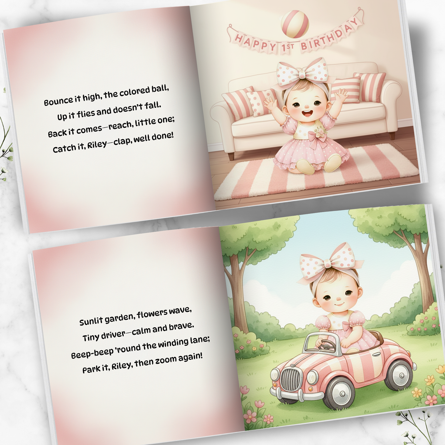 Personalized 1st Birthday Girl - Choose Hair & Skin Color (Copy)