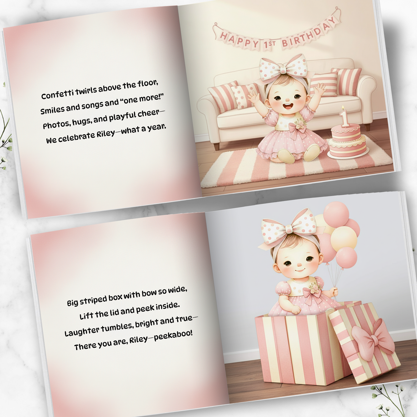 Personalized 1st Birthday Girl - Choose Hair & Skin Color (Copy)