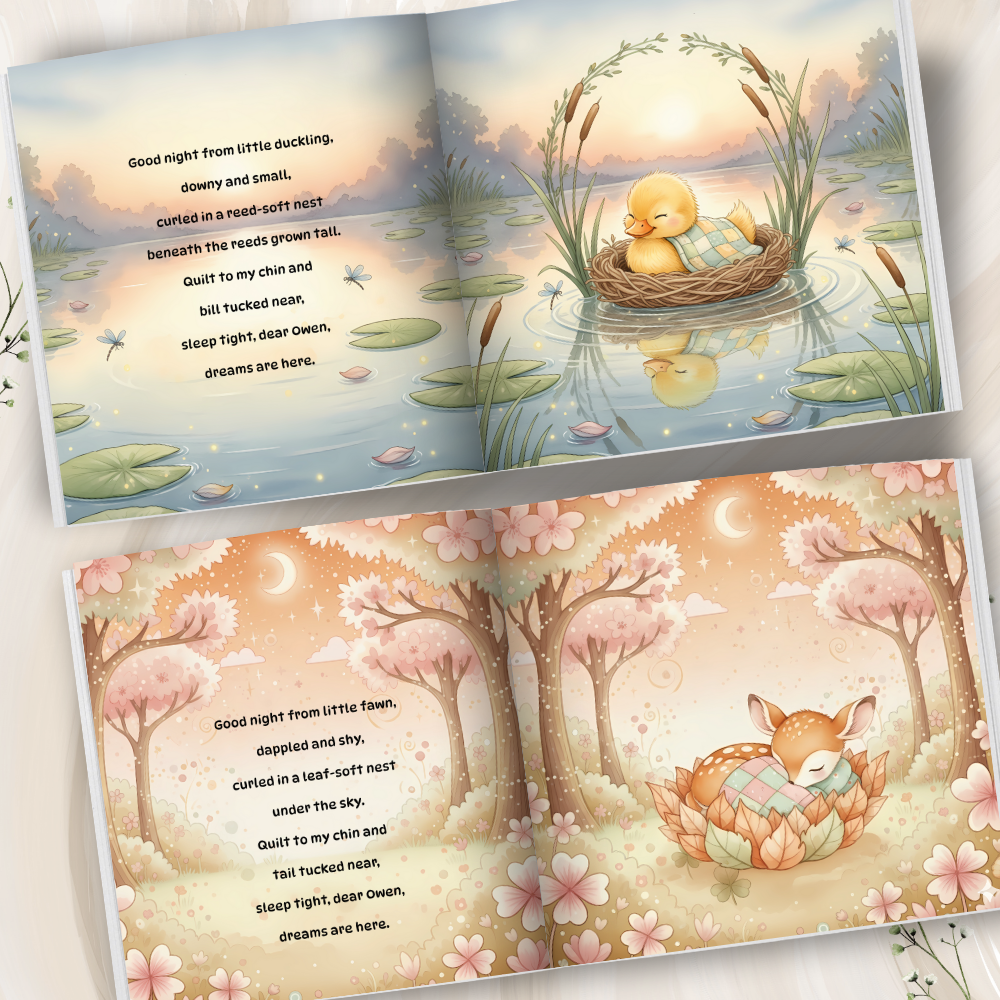Personalized Bedtime Storybook – Sleepy Animal Nests