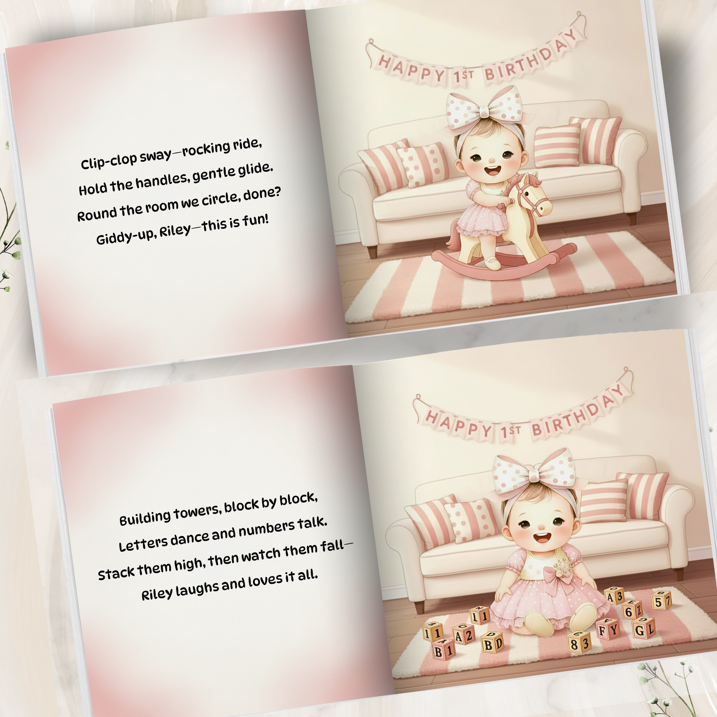 Personalized 1st Birthday Girl - Choose Hair & Skin Color (Copy)