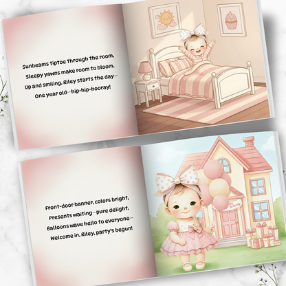 Personalized 1st Birthday Girl - Choose Hair & Skin Color (Copy)