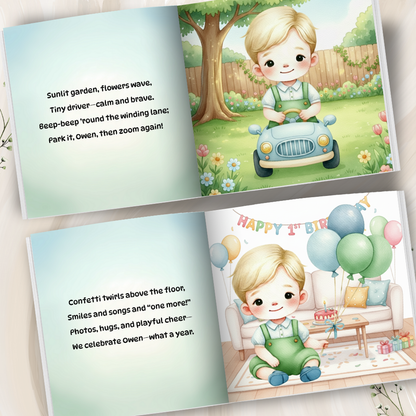 Personalized 1st Birthday Boy - Choose Hair & Skin Color