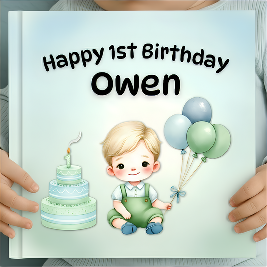 Personalized 1st Birthday Boy - Choose Hair & Skin Color